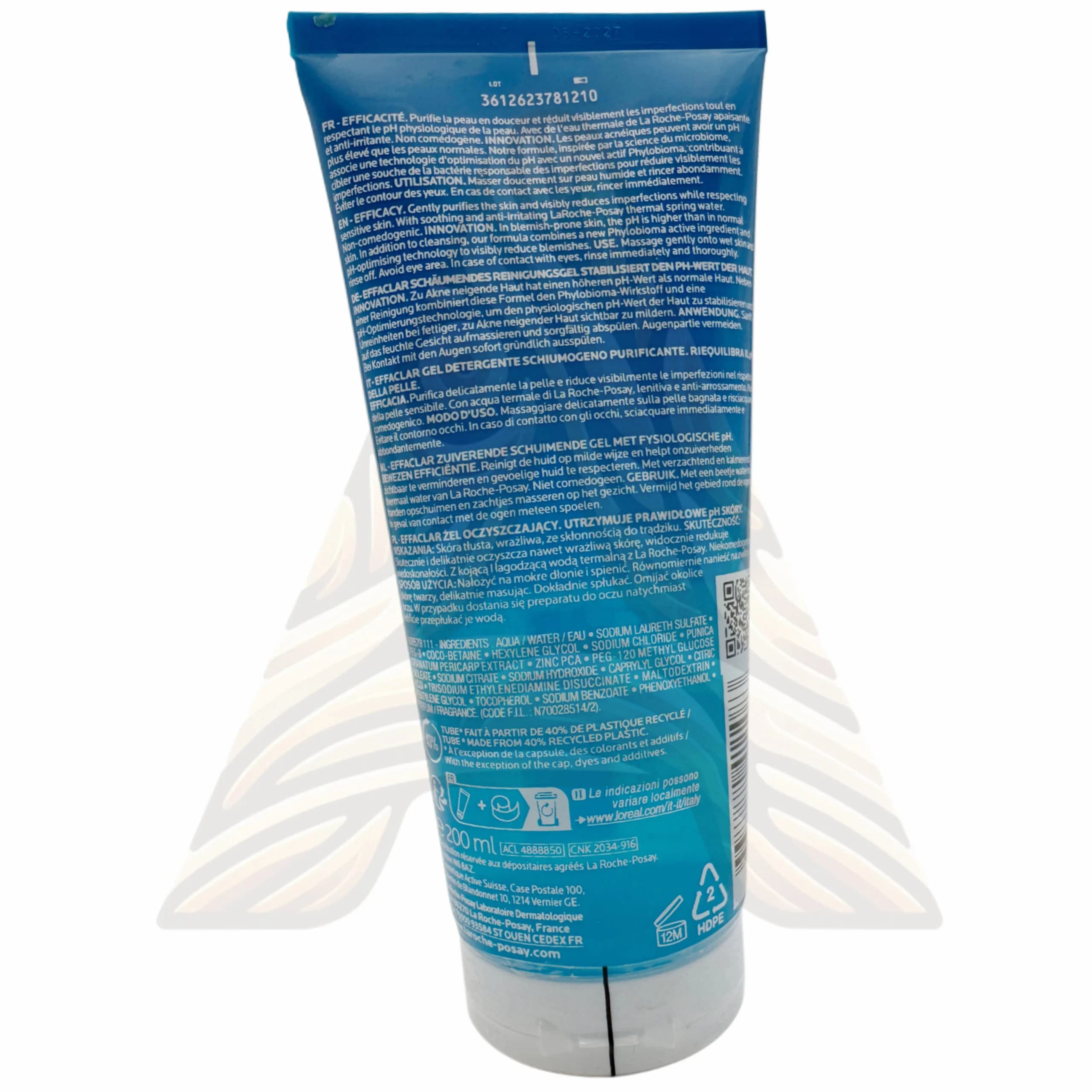 ژل شستشوی پوست چرب و حساس لاروش پوزای مدل افکلار Laroche Posay Effaclar Foaming Gel 200ml — تصویر ۳