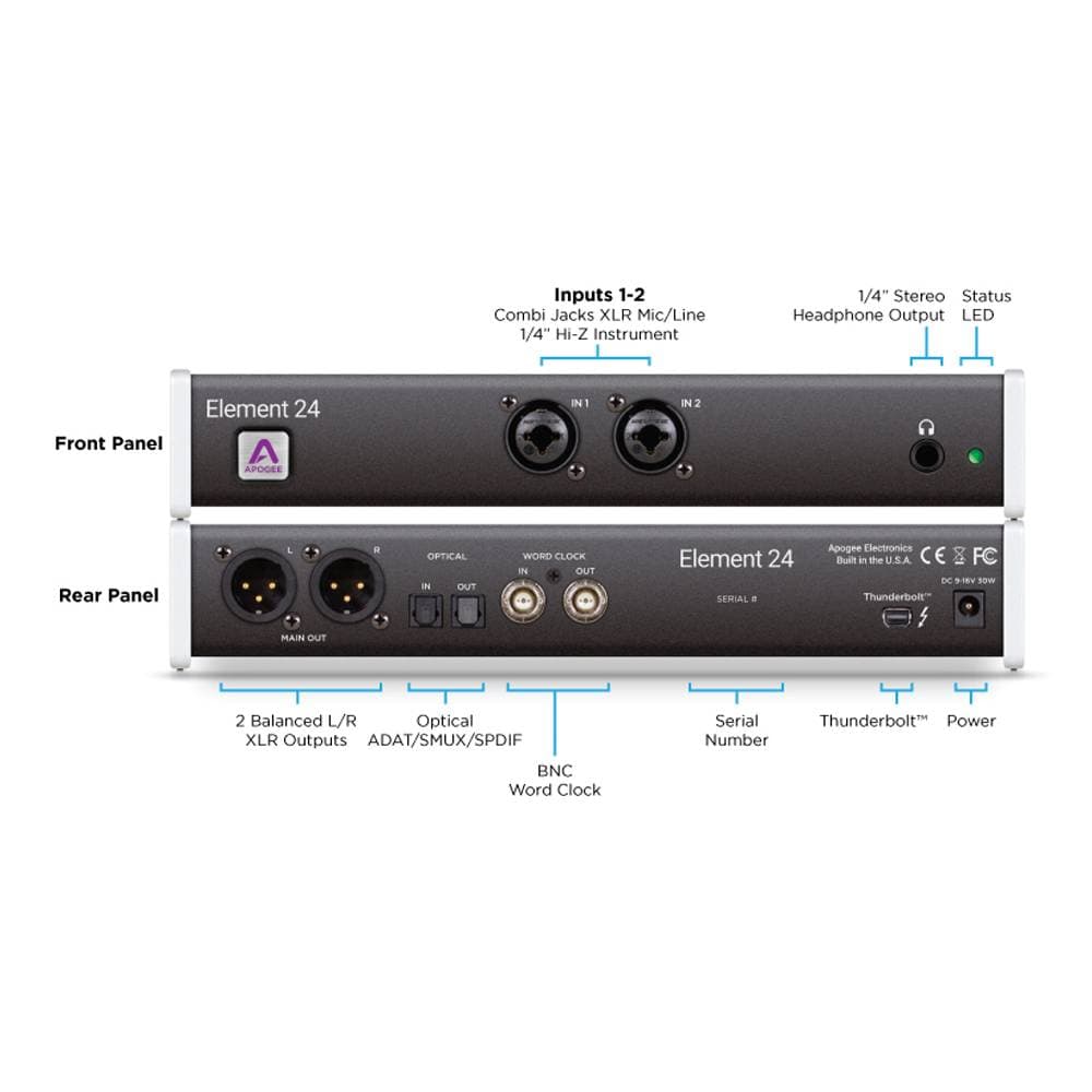 کارت صدا حرفه ای Apogee Element 24 +‌ Control — تصویر ۵