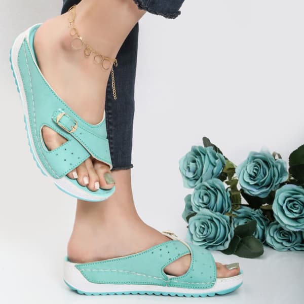 صندل طبی زنانه شهرام طب کد 1024 سبزآبی