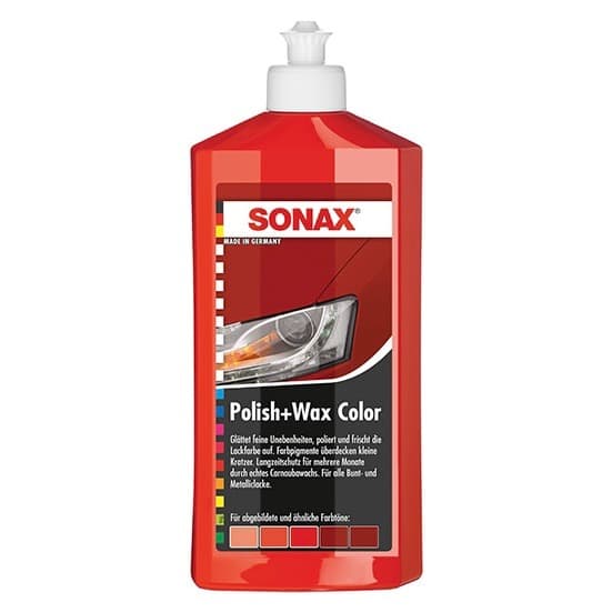 پولیش و واکس رنگی قرمز سوناکس مدل Sonax Polish and Wax Color Red حجم 500 میلی لیتر