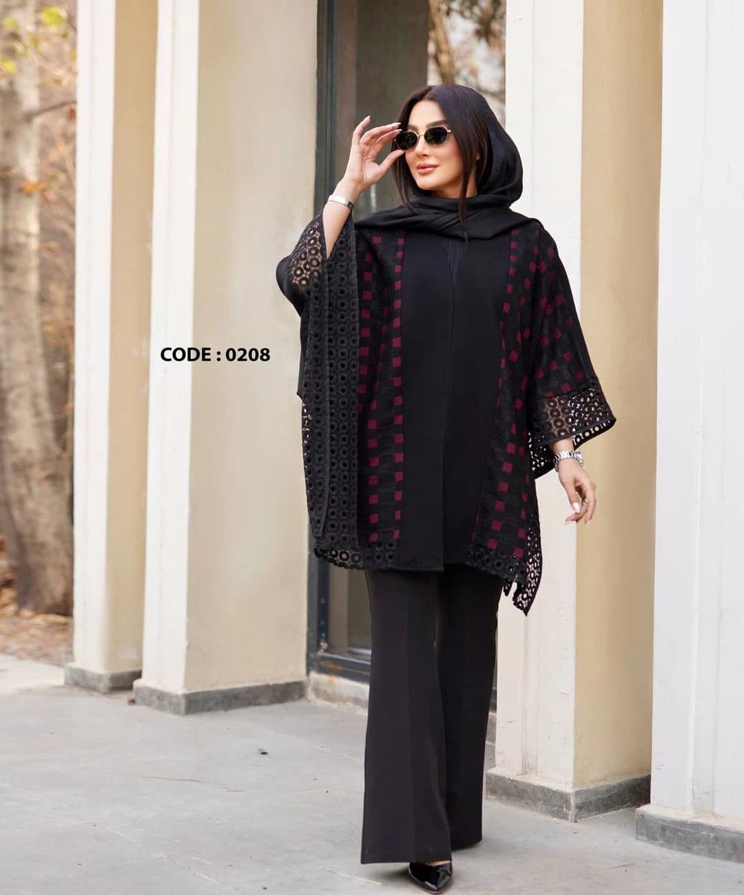 مانتو ژاکارد مدل حسنا — تصویر ۲
