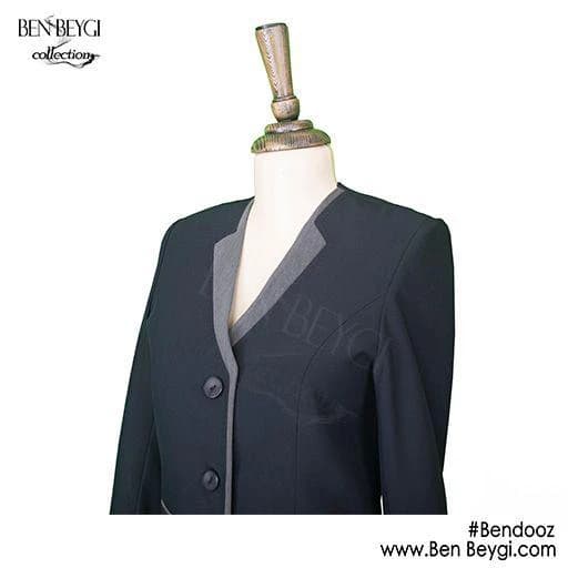 مانتو اداری یقه هفت پارچه گاباردین کد 3877 — تصویر ۳