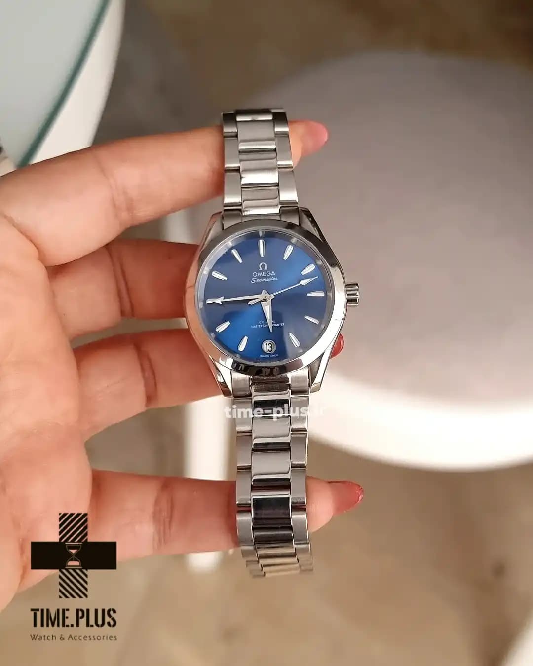 ساعت امگا سیمستر Aqua Terra صفحه سرمه ای — تصویر ۶