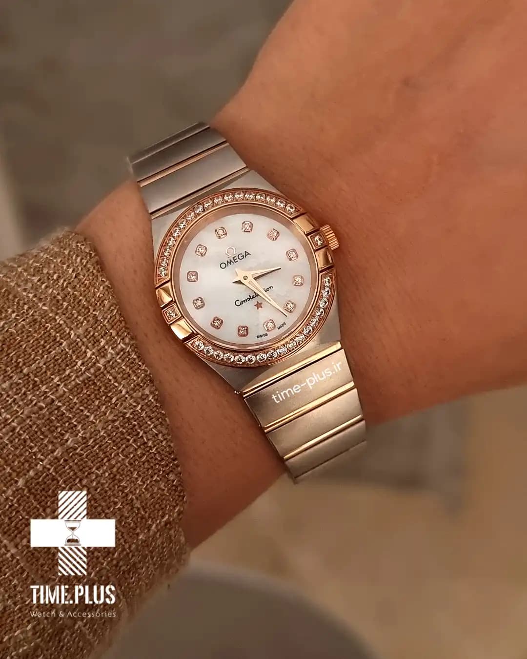 ساعت امگا زنانه Constellation Silver Rose Gold — تصویر ۶