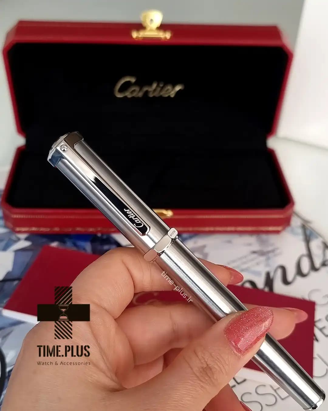 خودکار کارتیه نقره ای مدل Santos-Dumont کیفیت مستر — تصویر ۷