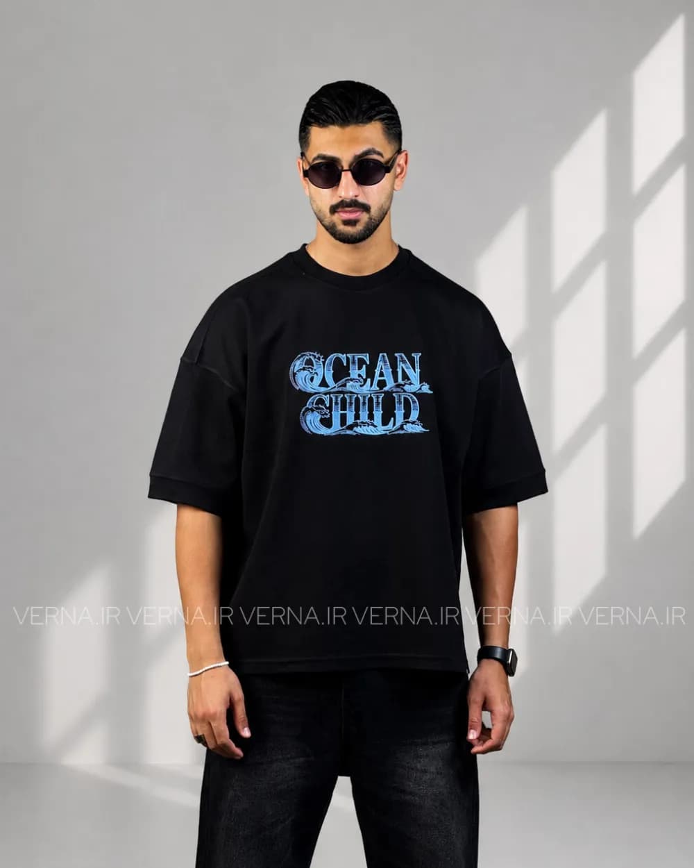 تیشرت مردانه تک سایز گلدوزی OCEAN CHILD