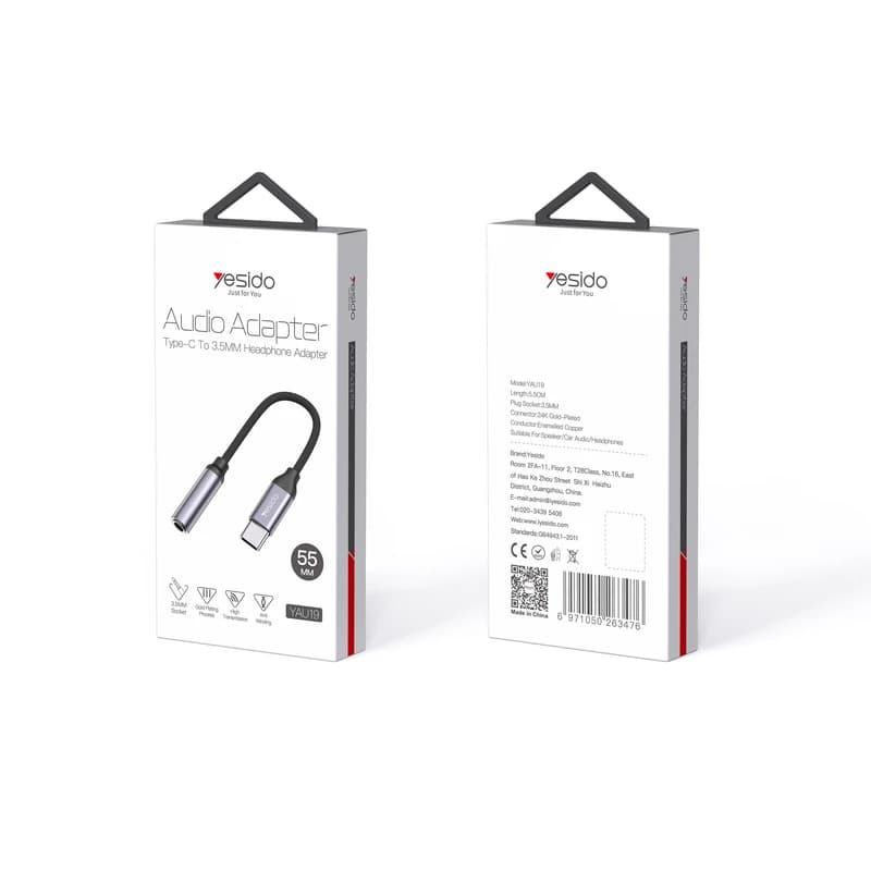 مبدل USB-C به جک 3.5 میلی متری یسیدو مدل YAU-19 کد b144 — تصویر ۳