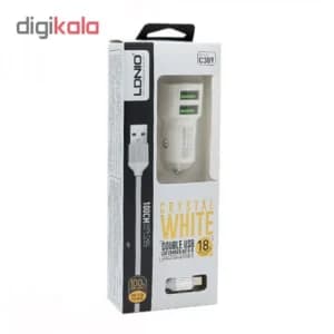 شارژر فندکی الدینیو مدل C309 به همراه کابل تبدیل microUSB کد b143