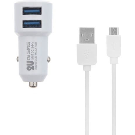 شارژر فندکی الدینیو مدل C309 به همراه کابل تبدیل microUSB کد b143 — تصویر ۲