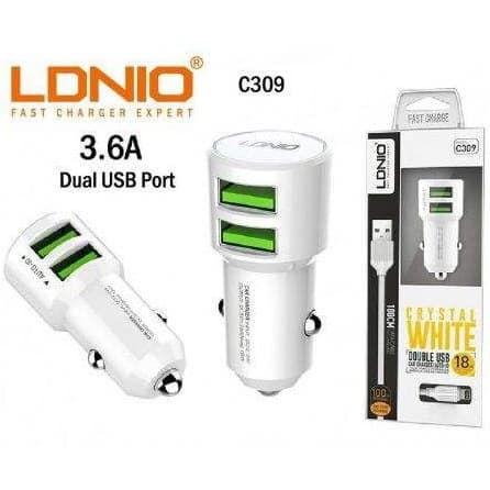 شارژر فندکی الدینیو مدل C309 به همراه کابل تبدیل microUSB کد b143 — تصویر ۴