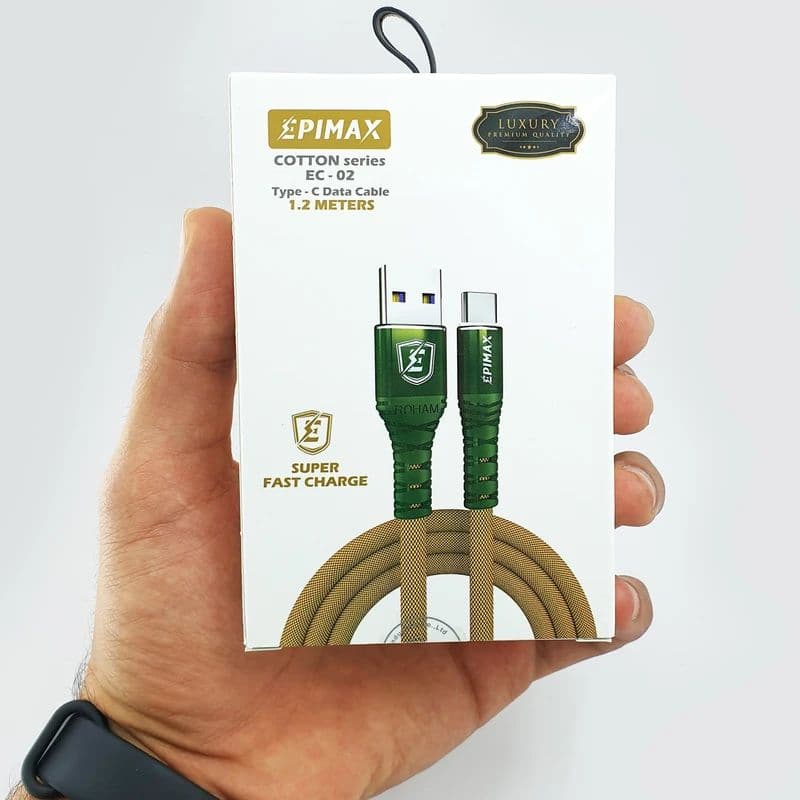 کابل شارژ فست اندروید Epimax مدل EC-01 مشکی کد b142 — تصویر ۲
