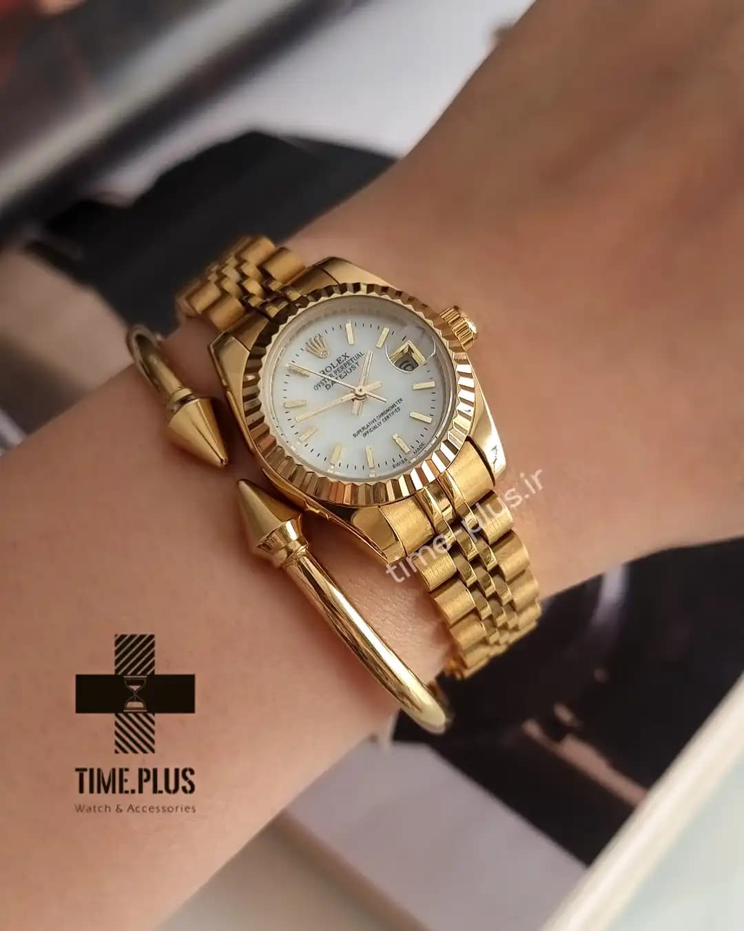 ساعت رولکس زنانه Datejust gold — تصویر ۴