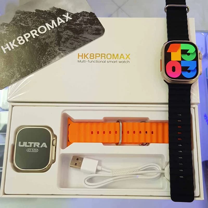 ساعت هوشمند مدل HK8 pro max رنگ بند مشکی کد B18303 — تصویر ۳