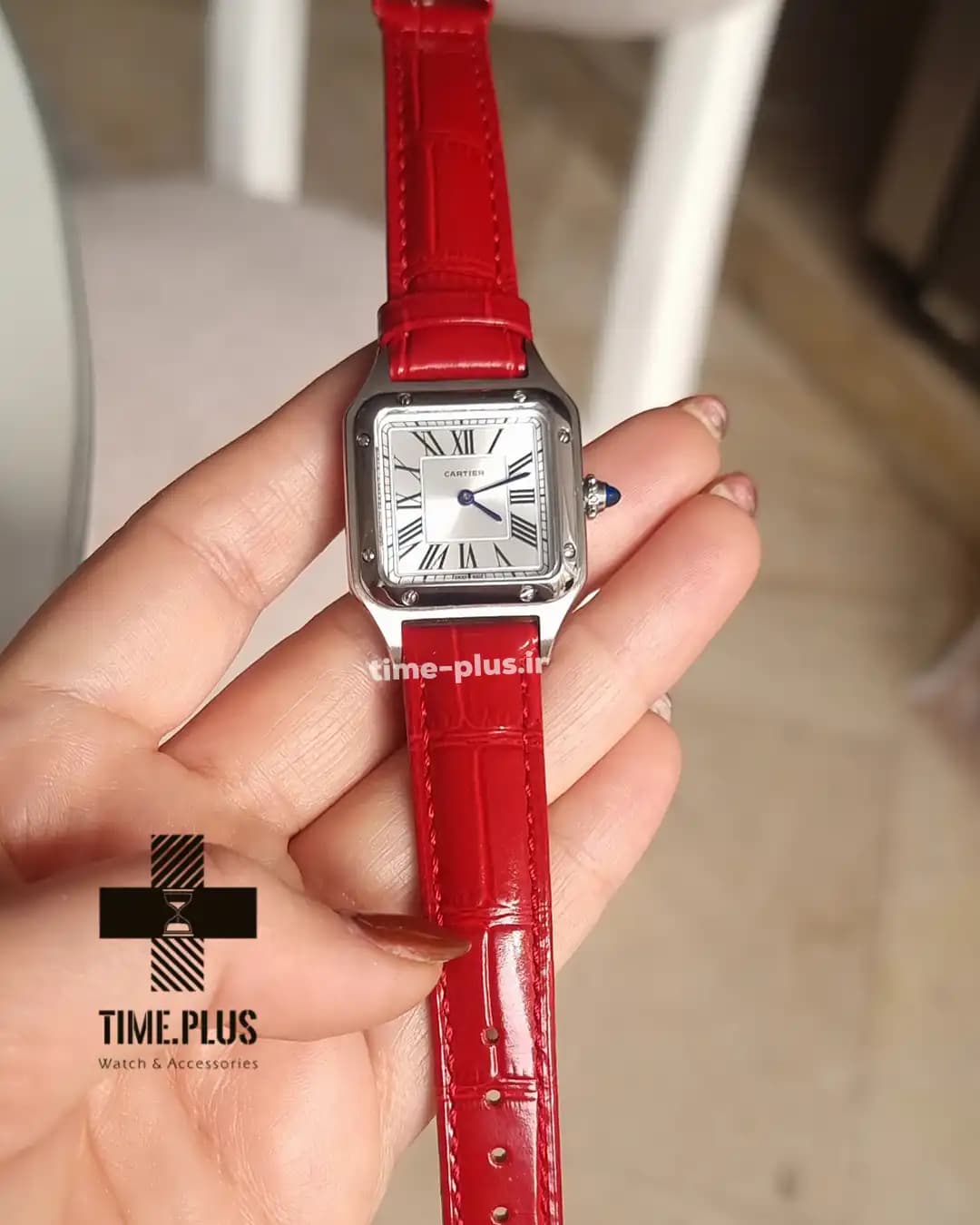ساعت کارتیر زنانه Santos dumont red strap — تصویر ۶