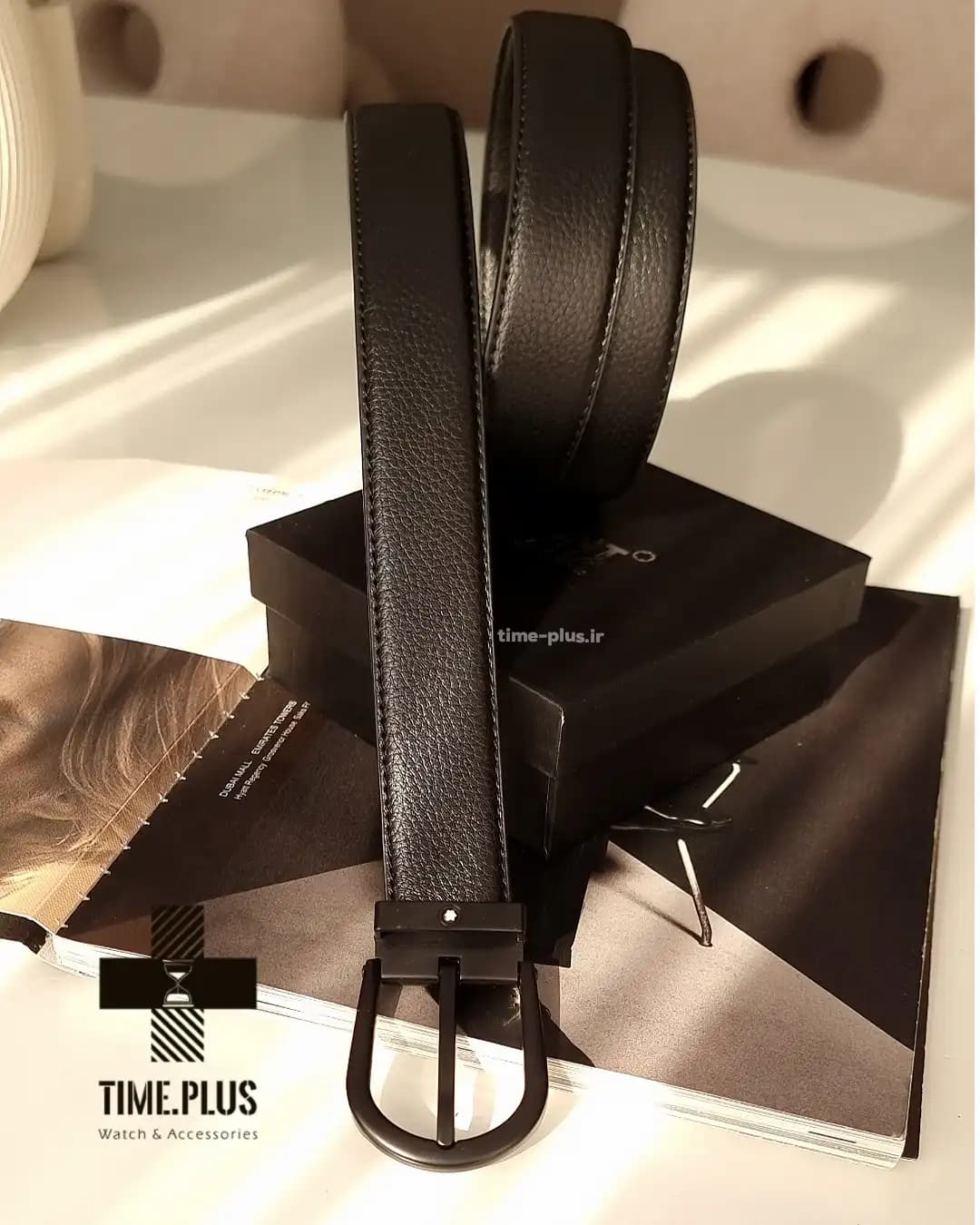کمربند چرم مشکی Montblanc — تصویر ۵