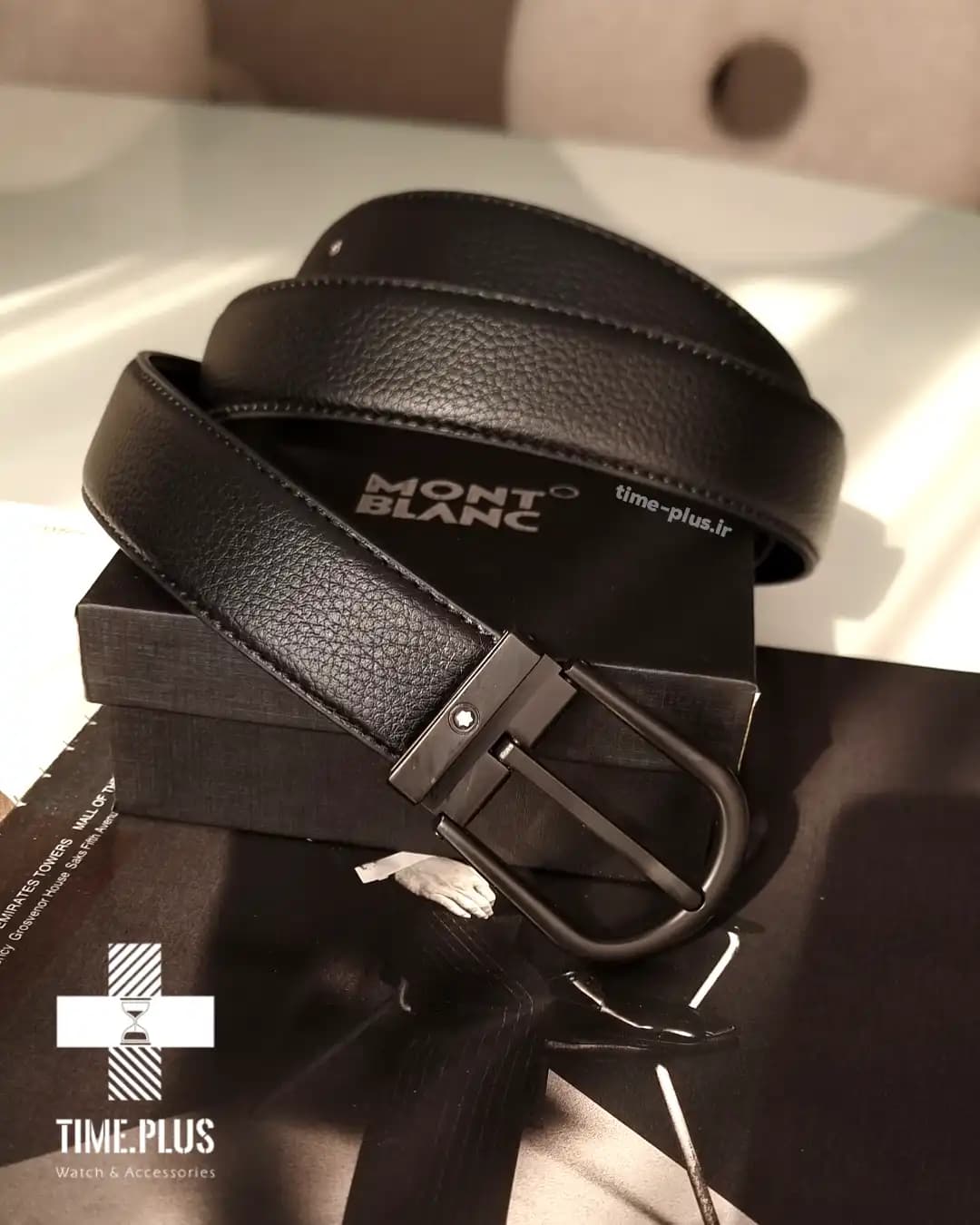 کمربند چرم مشکی Montblanc — تصویر ۶