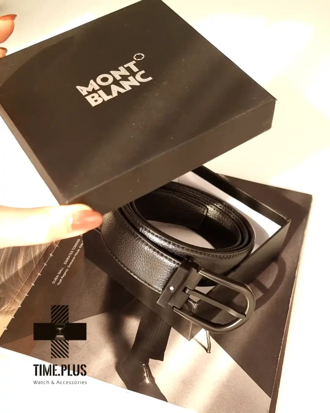 کمربند چرم مشکی Montblanc — تصویر ۸