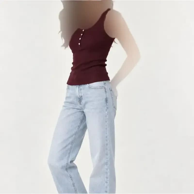 تاپ وارداتی کبریتی زنانه و دخترانه پنبهای مارک H&M — تصویر ۴