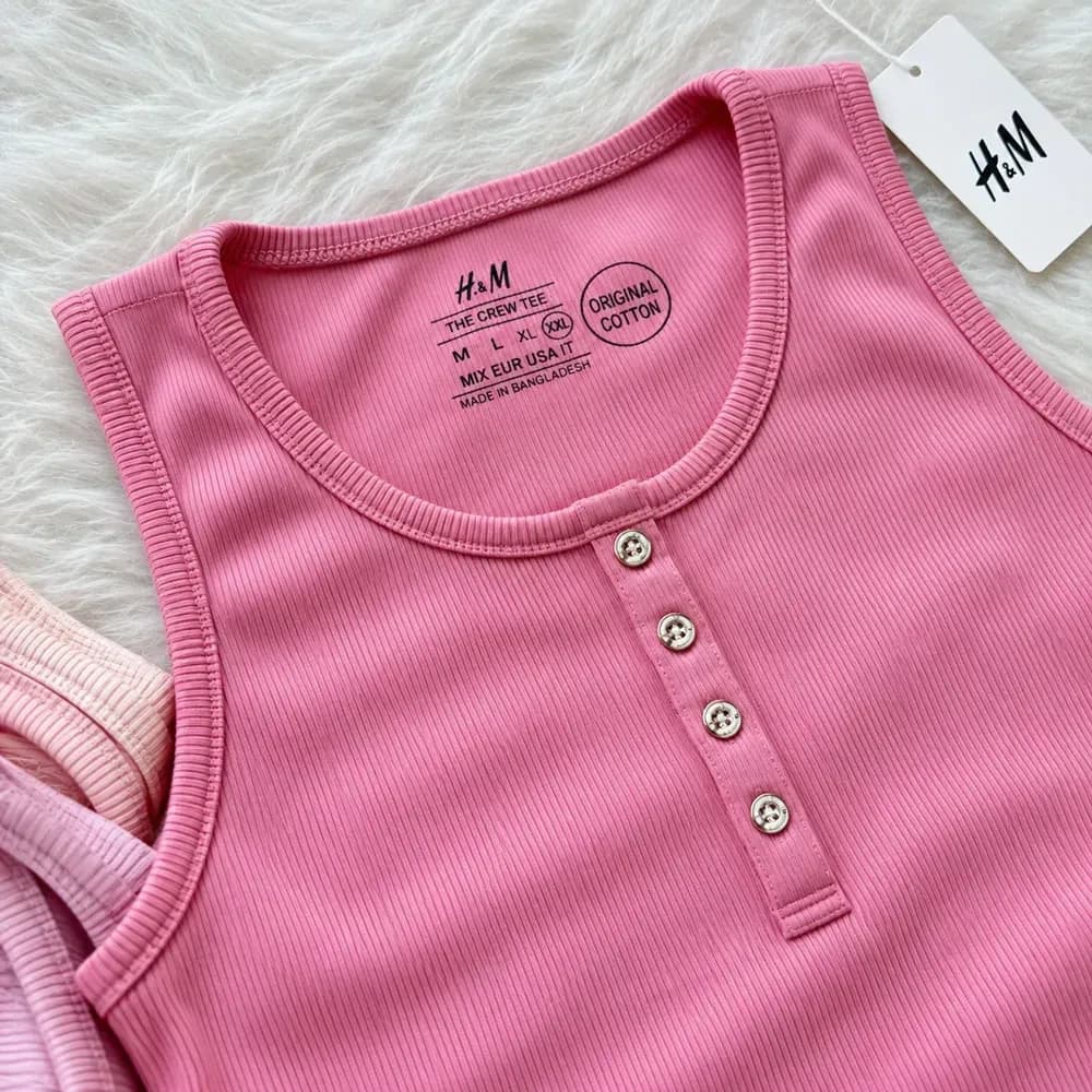 تاپ وارداتی کبریتی زنانه و دخترانه پنبهای مارک H&M — تصویر ۱۰