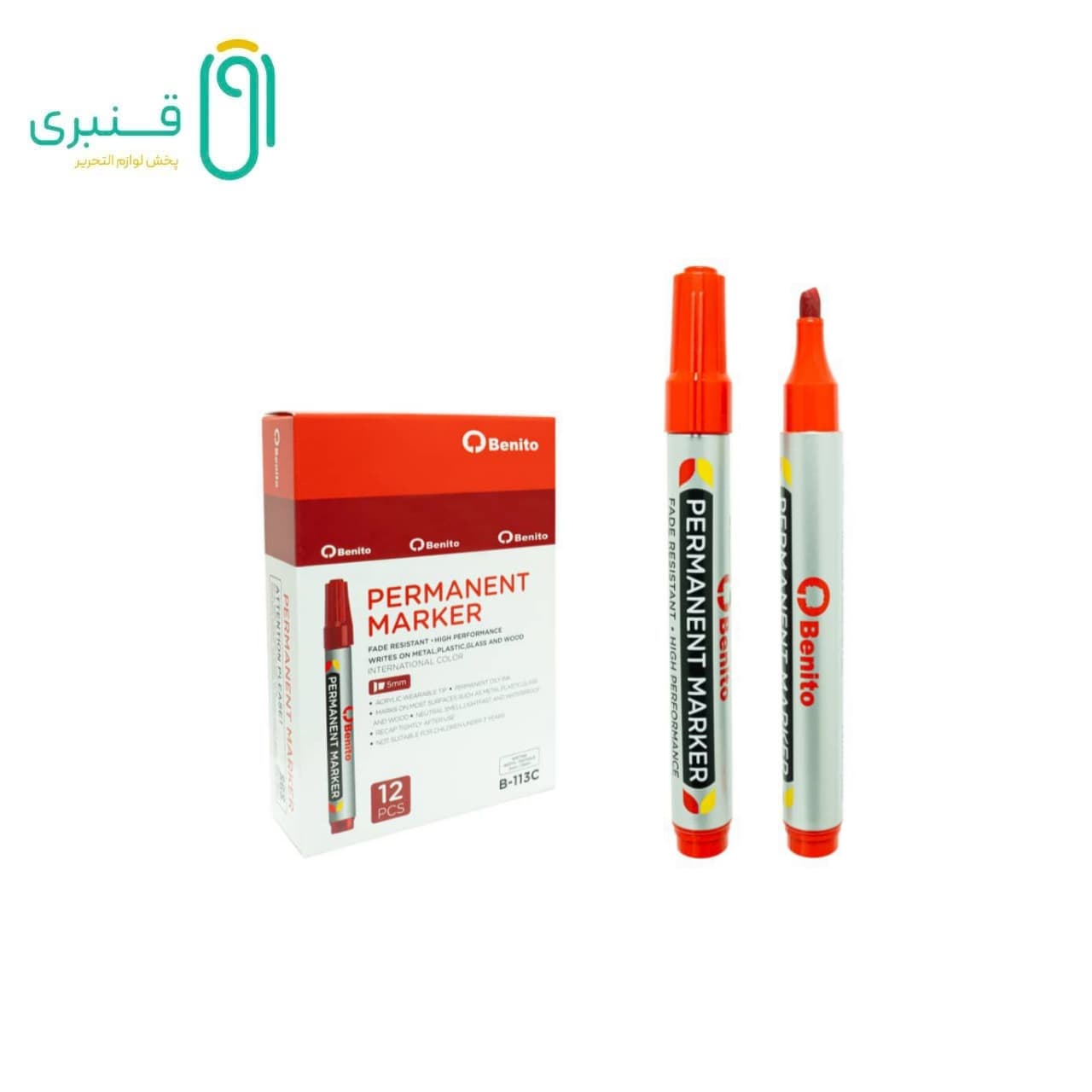 ماژیک معمولی سرتخت قرمز بنیتو B-113C