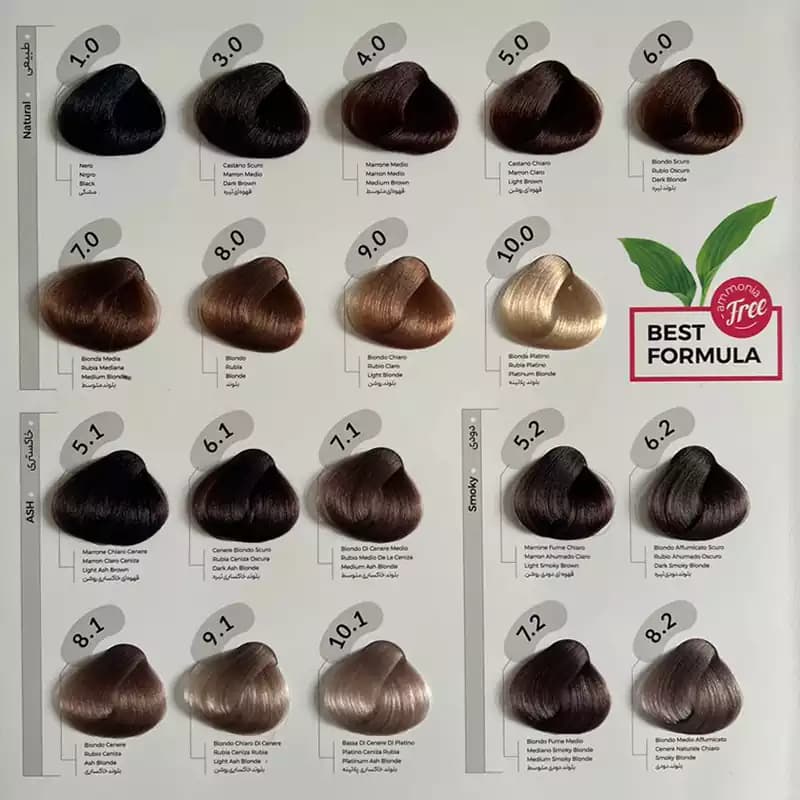 رنگ مو قهوه ای خاکستری روشن شماره 5.1 اولگ (OLEG) بدون آمونیاک حاوی ترکیبات گیاهی (HERBAL OILS) حجم 100 میلی لیتر — تصویر ۳