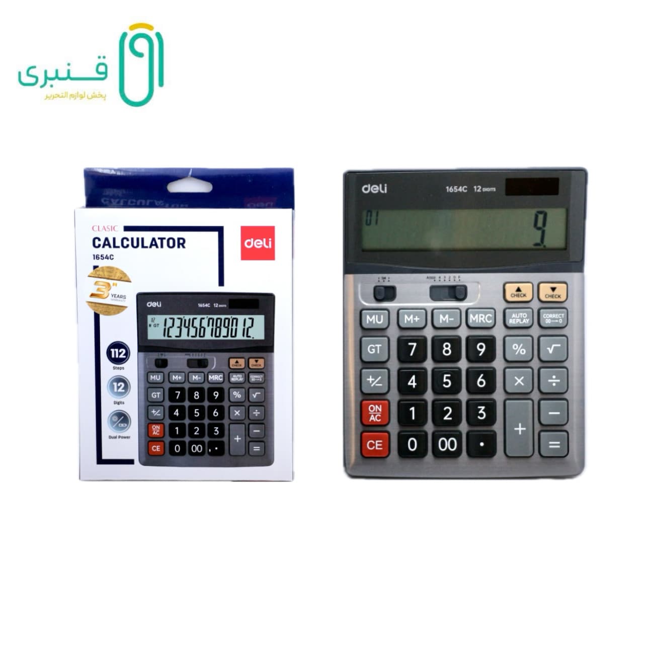 ماشین حساب رومیزی 14 رقم چک کن دار deli E1654C دلی
