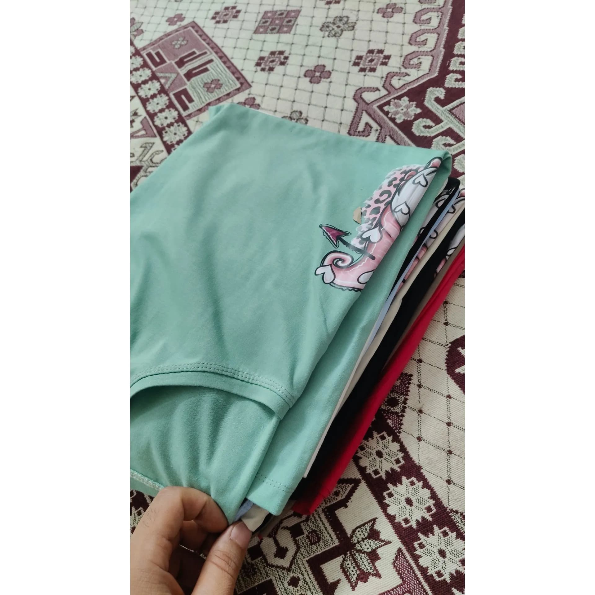 تیشرت باکسی نخ پنبه زنانه و دخترانه اسپرت قد 65 سانت — تصویر ۷