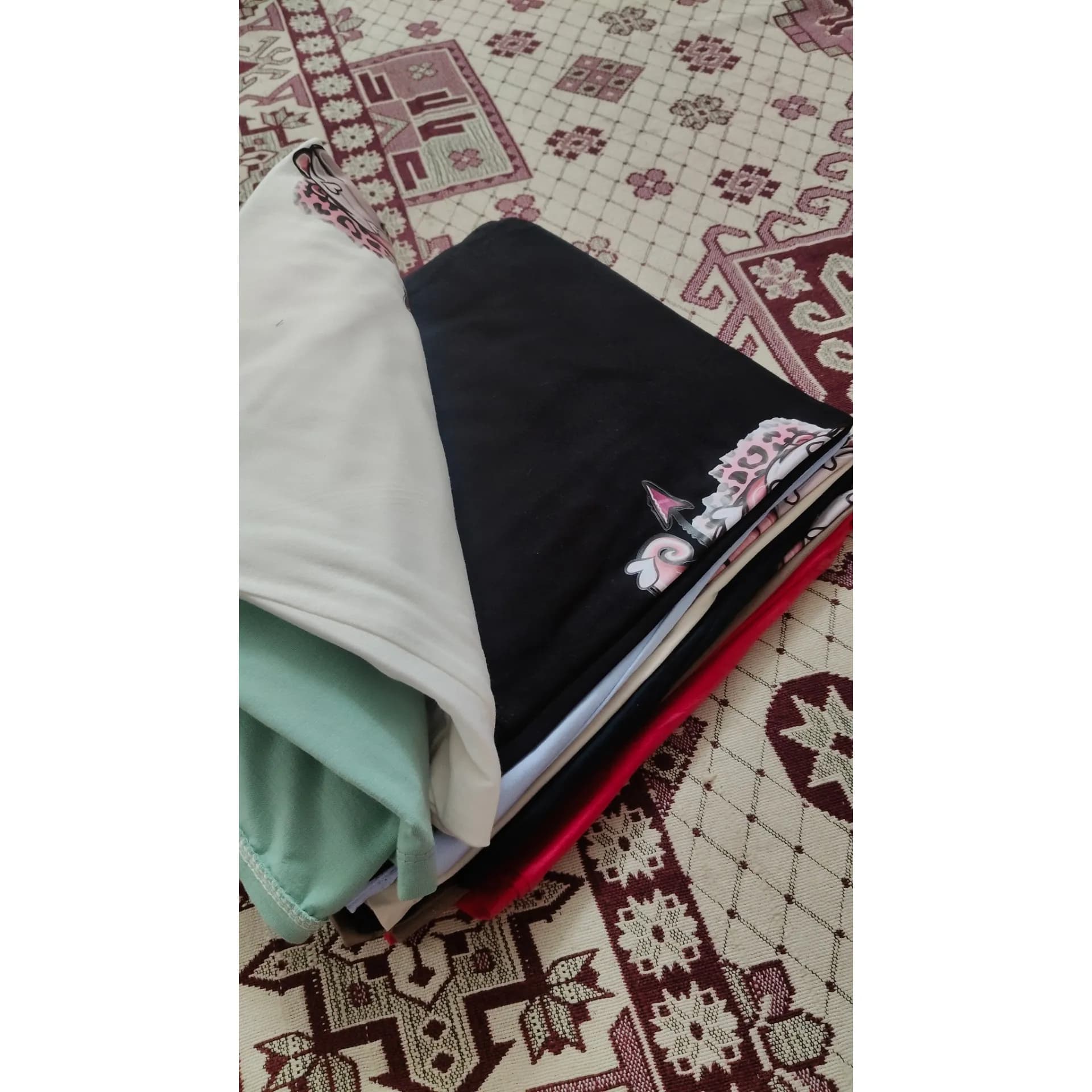 تیشرت باکسی نخ پنبه زنانه و دخترانه اسپرت قد 65 سانت — تصویر ۹