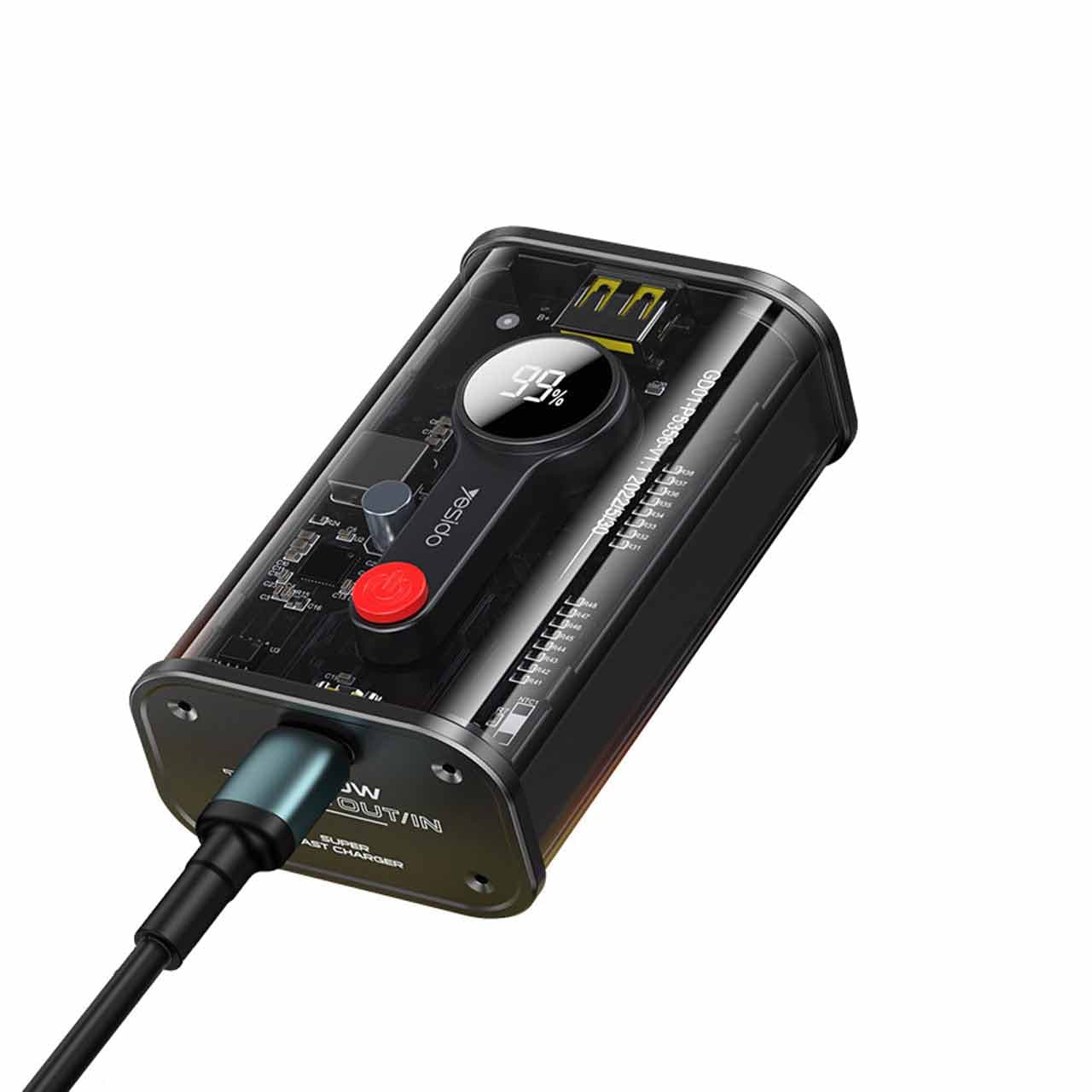 پاوربانک (PD و فست شارژ) yesido 20W 10000mAh مدل YP35 – مشکی — تصویر ۶