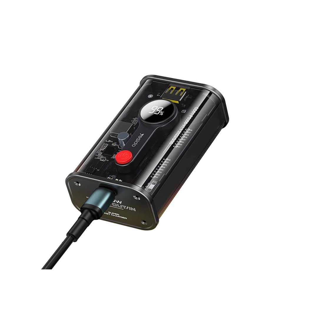 پاوربانک (PD و فست شارژ) yesido 20W 10000mAh مدل YP35 – مشکی — تصویر ۳