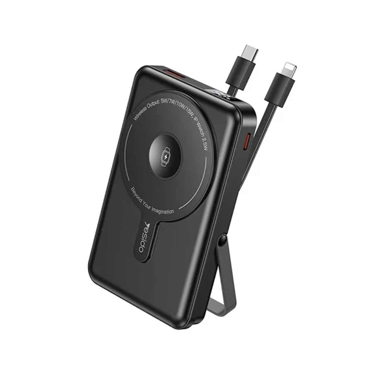 پاوربانک وایرلس (PD و فست شارژ) Yesido 10000mAh مدل YP72 22.5W – مشکی — تصویر ۴