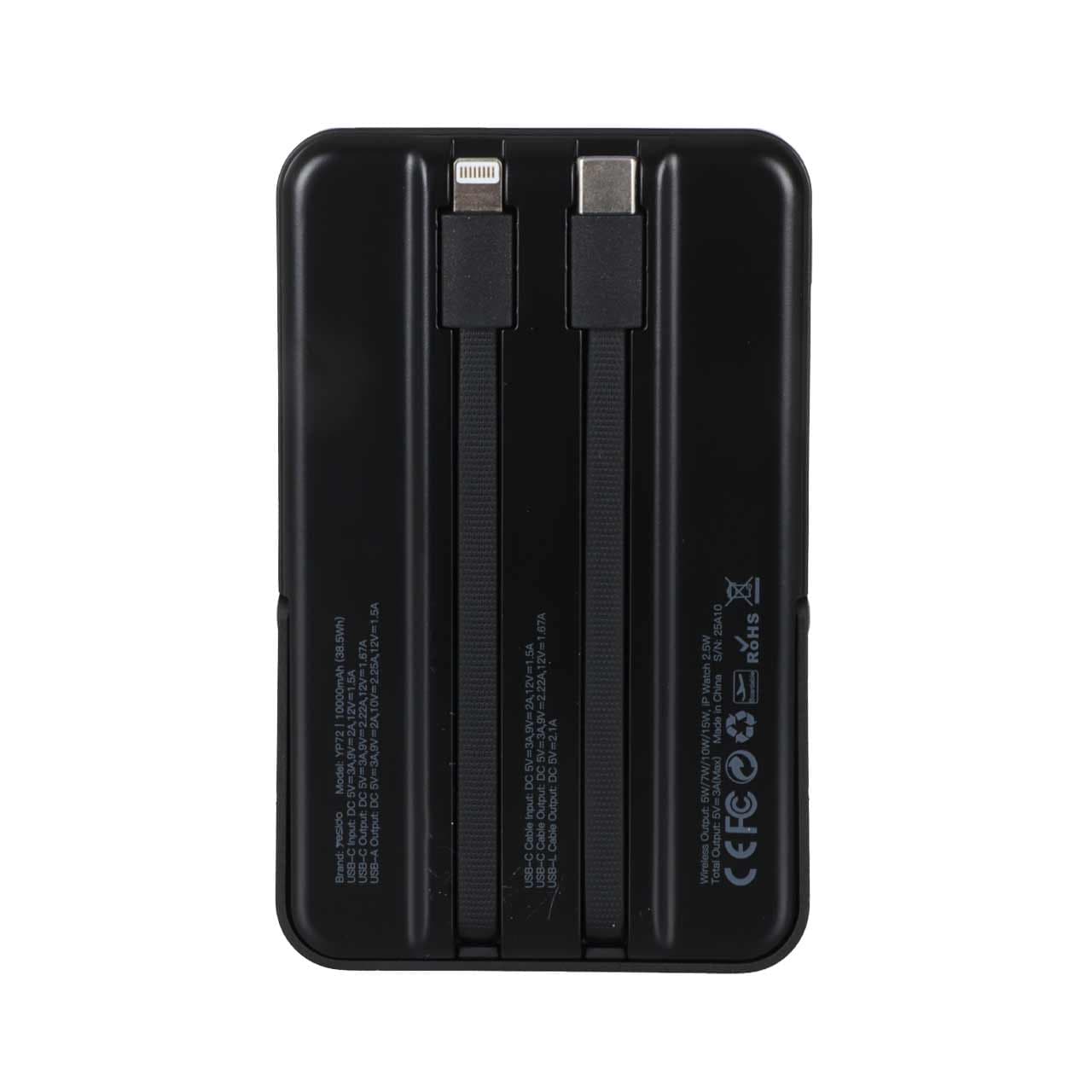 پاوربانک وایرلس (PD و فست شارژ) Yesido 10000mAh مدل YP72 22.5W – مشکی — تصویر ۳