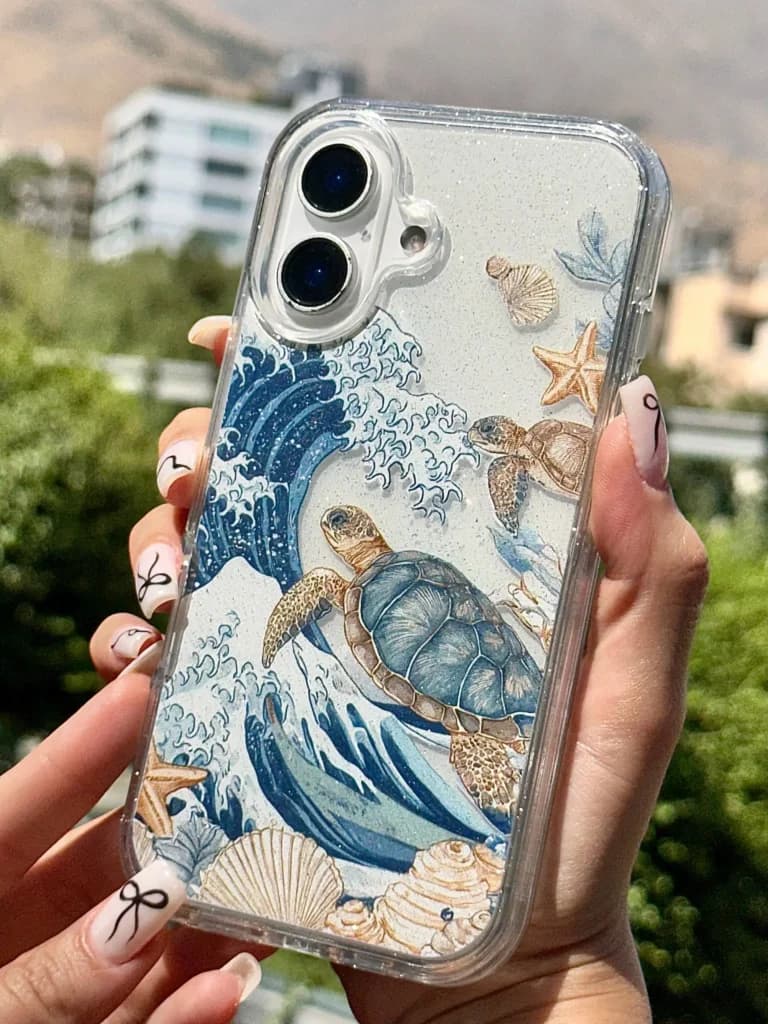 قاب گوشی آیفون لاکپشت ساحلی اکلیلی Turtle Summer Shine CS Collection — تصویر ۳