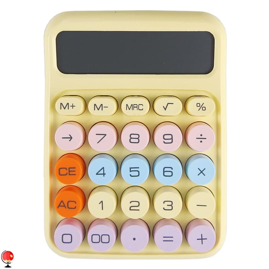 ماشین حساب فانتزی رنگی زرد KK-816