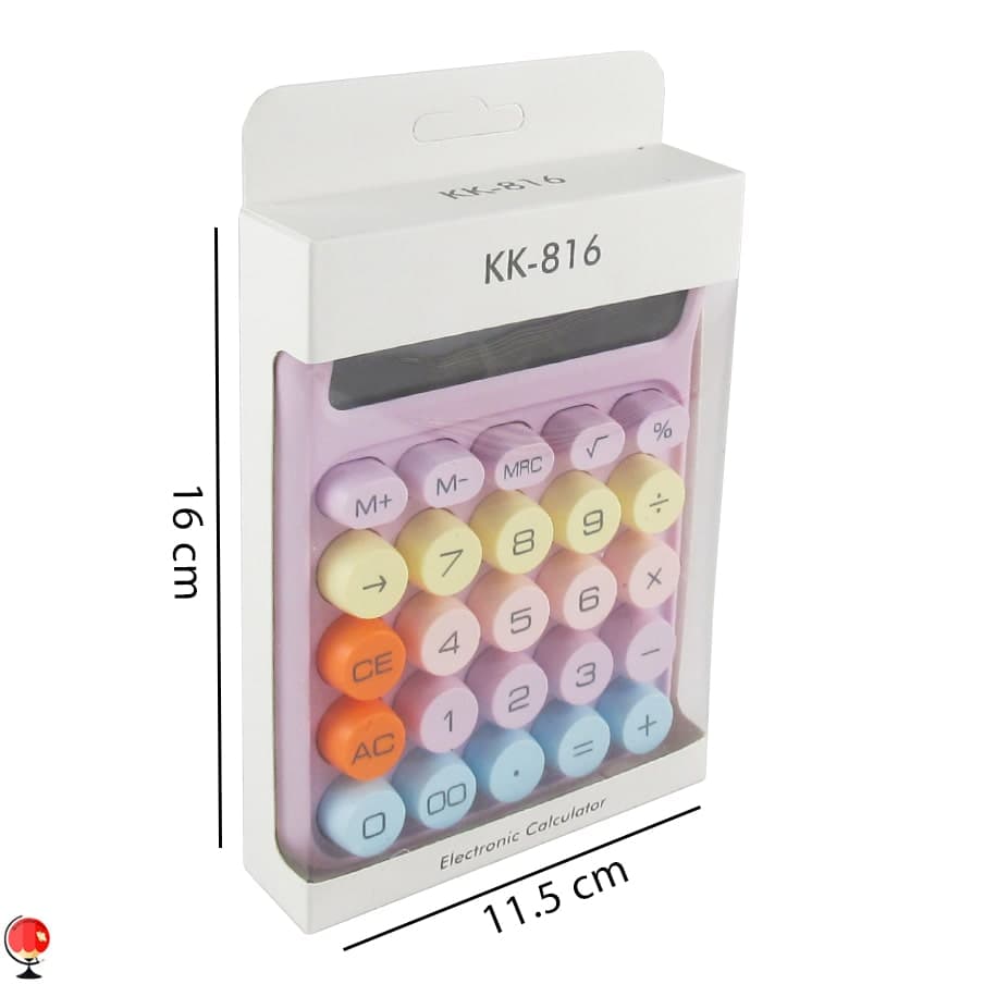 ماشین حساب فانتزی رنگی بنفش KK-816 — تصویر ۵