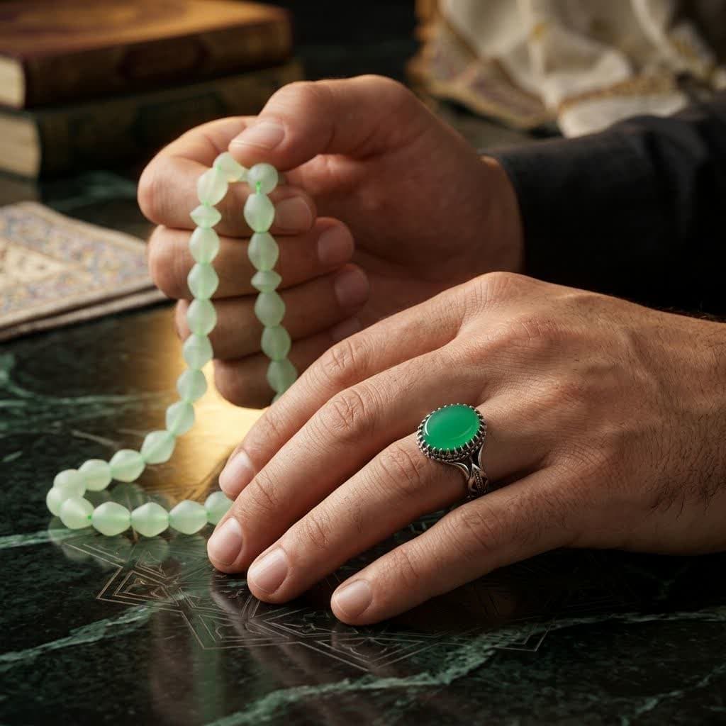 انگشتر نقره عقیق سبز | انرژی، زیبایی و آرامش در یک انتخاب کد 3893