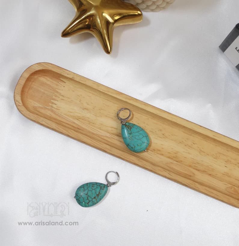 گوشواره فیروزه مصری کد 296 — تصویر ۲