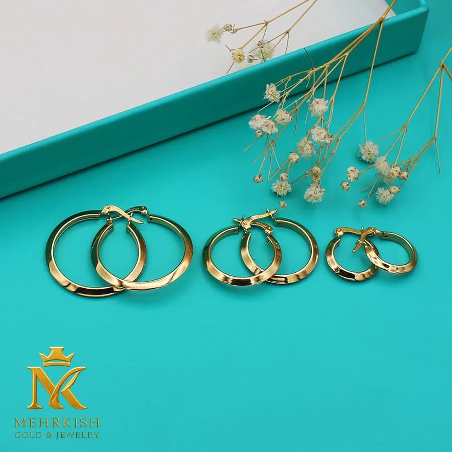 گوشواره حلقه ای طلا کد 7619