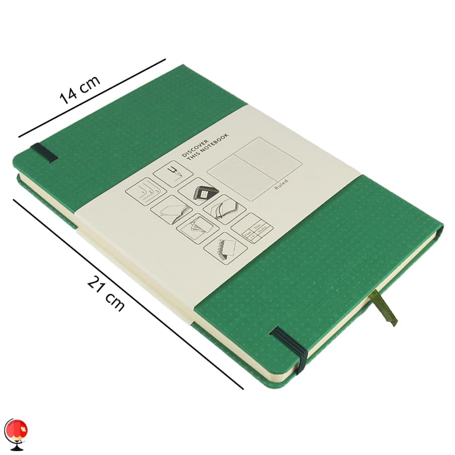دفتر یوروپن مدل Hard Cover Medium رنگ سبز تیره — تصویر ۴