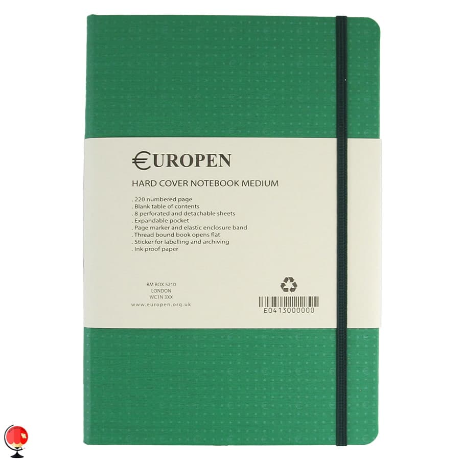 دفتر یوروپن مدل Hard Cover Medium رنگ سبز تیره
