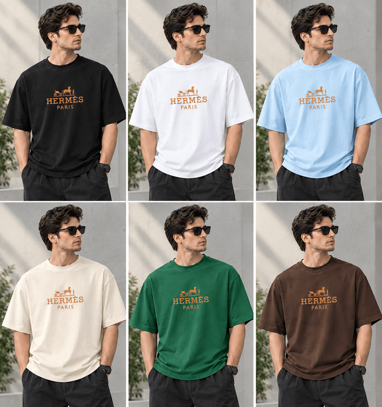 تیشرت باکسی مردانه هرمس دو نخ پنبه سایز L_XXL — تصویر ۲
