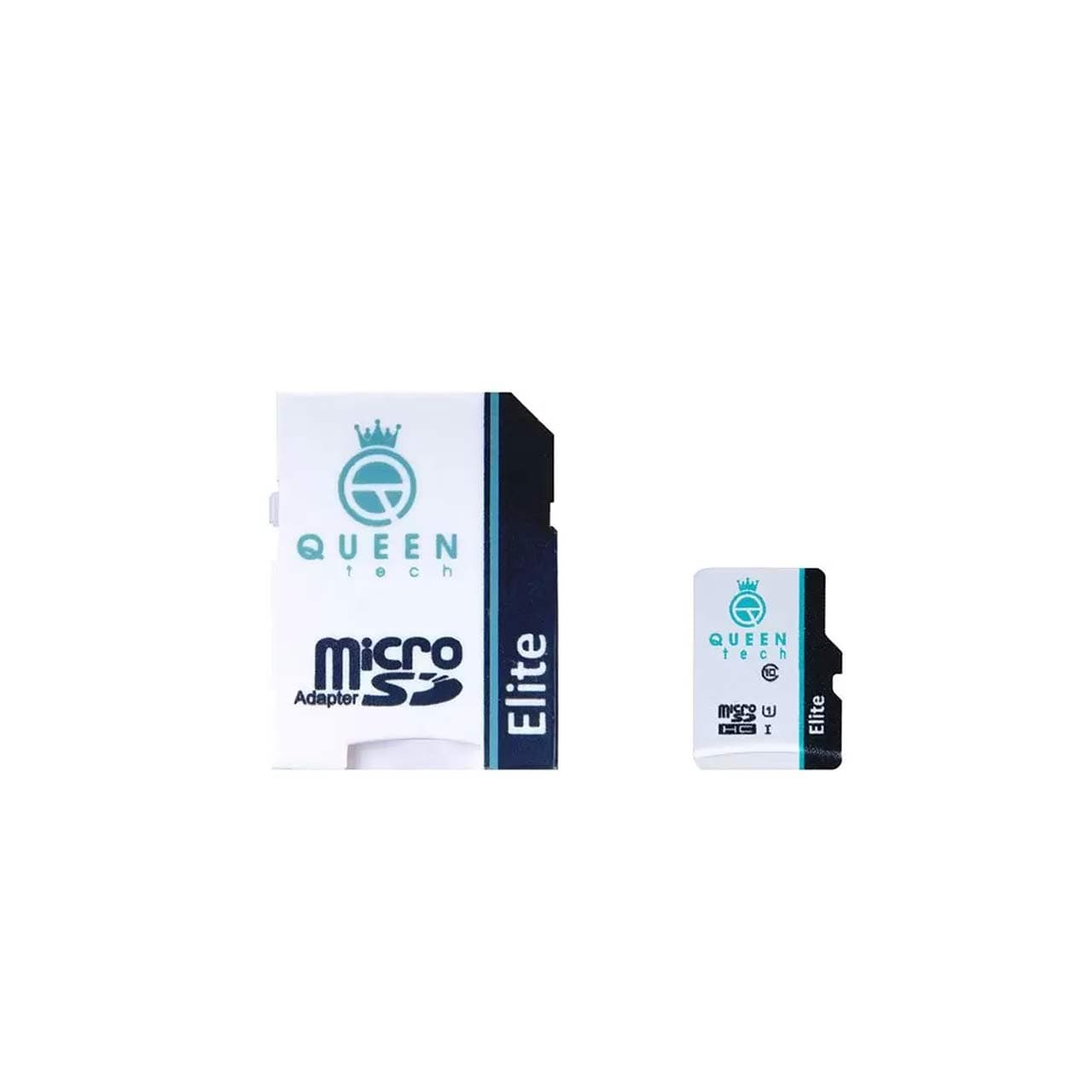 رم Queen tech microSDHC & adapter U1 Class 10 433X -65MB/s-16GB مشکی سفید — تصویر ۲