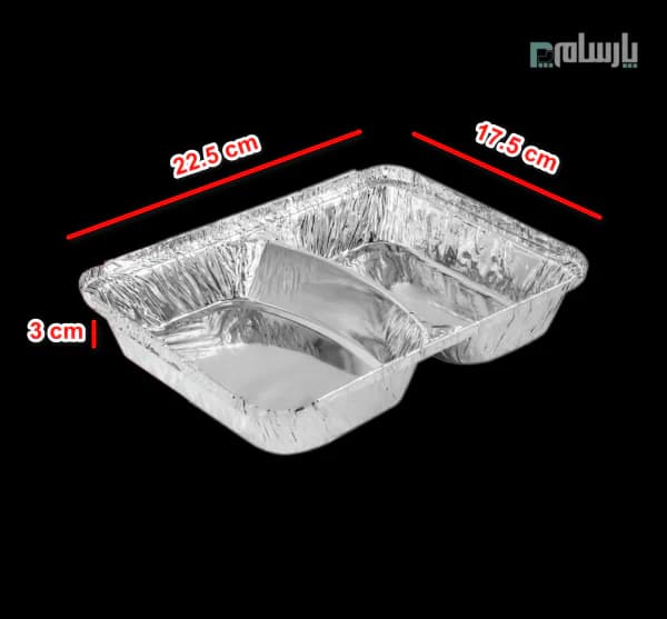 ظرف یکبار مصرف آلومینیومی پارسه دو خانه مرغی کوچک سبز کد 222 — تصویر ۲