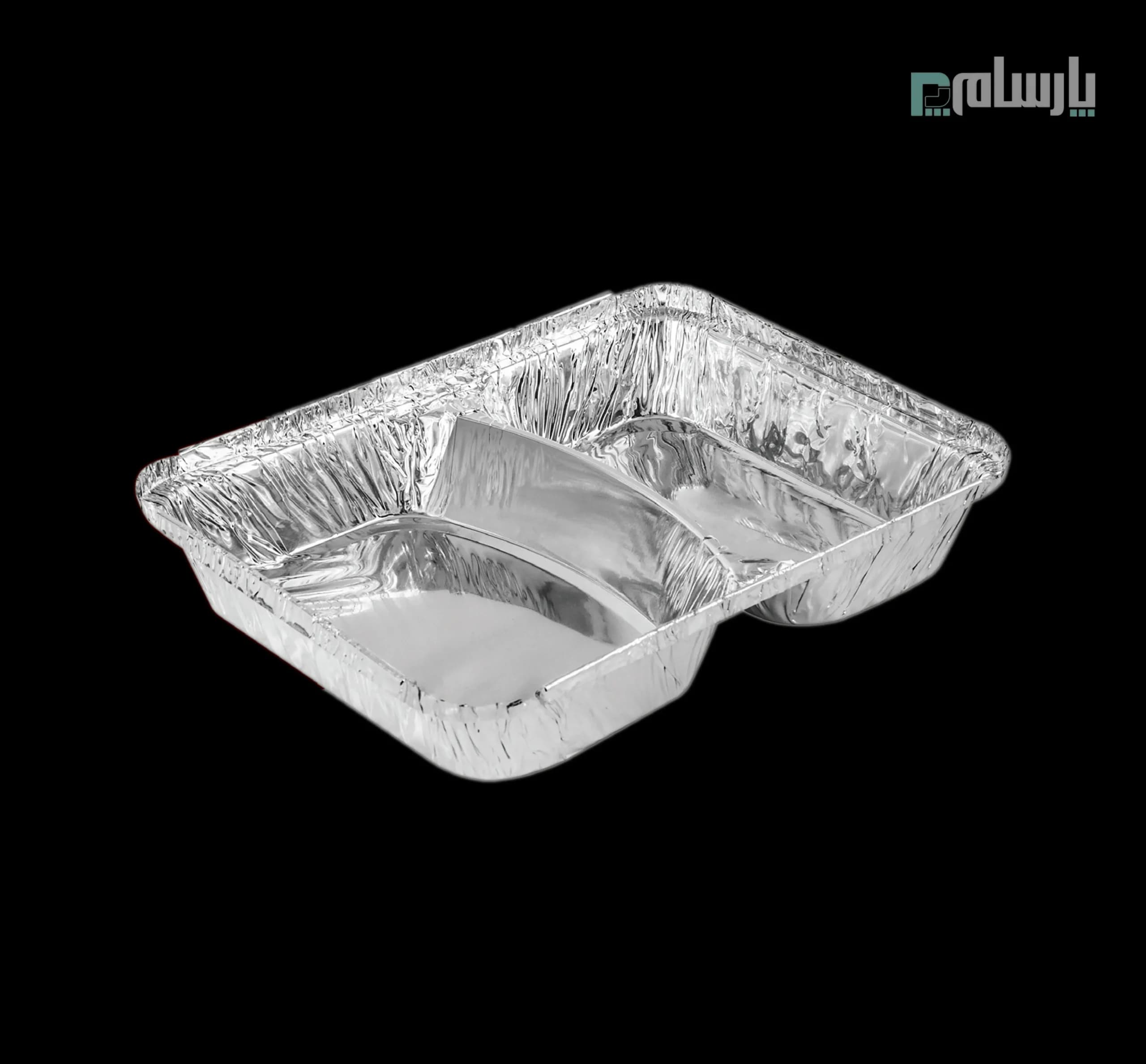 ظرف یکبار مصرف آلومینیومی پارسه دو خانه مرغی کوچک سبز کد 222