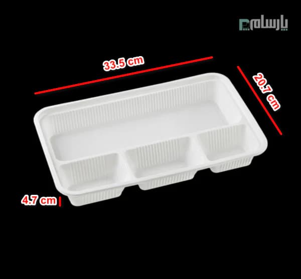 ظرف گیاهی یکبار مصرف چهار خانه کبابی آملون — تصویر ۲