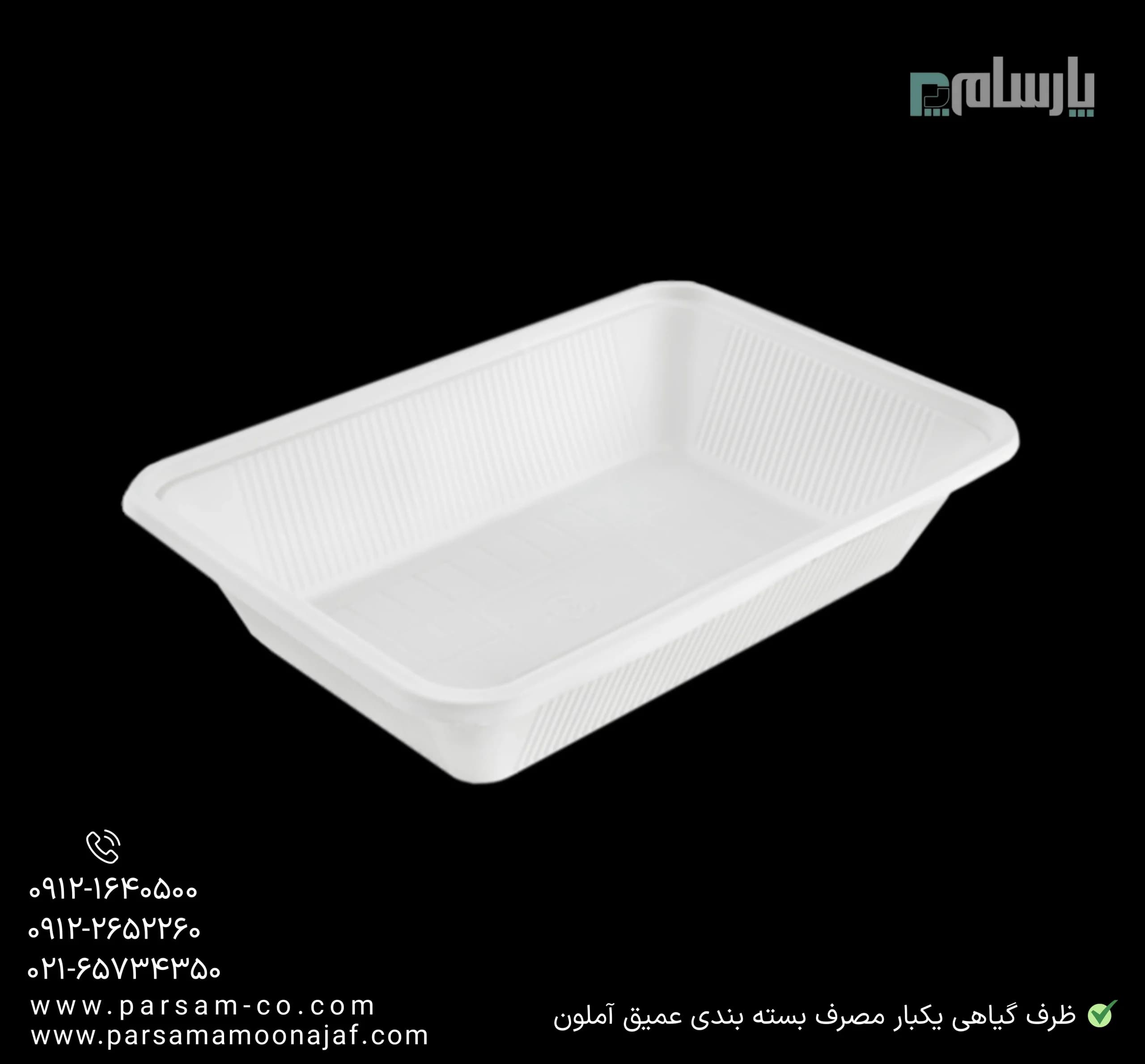 ظرف گیاهی یکبار مصرف بسته بندی عمیق آملون — تصویر ۳