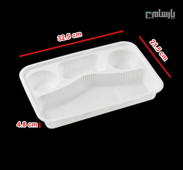 ظرف یکبار مصرف گیاهی چهار خانه کبابی فانتزی آملون — تصویر ۲