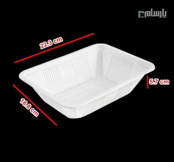 ظرف یکبار مصرف گیاهی طرح آلومینیوم ۱۲۰۰ سی سی آملون — تصویر ۲