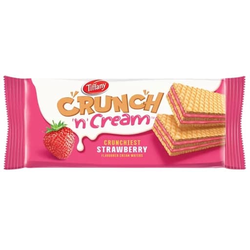 ویفر توت فرنگی 153 گرمی کرانچ تیفانی TIFFANY Crunch n Cream