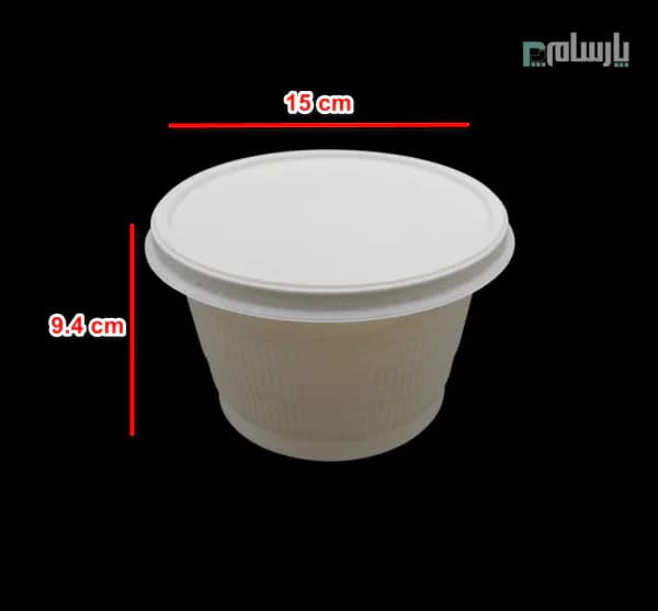 سطل یکبار مصرف گیاهی ۱۰۰۰ سی سی سایز متوسط آملون — تصویر ۲